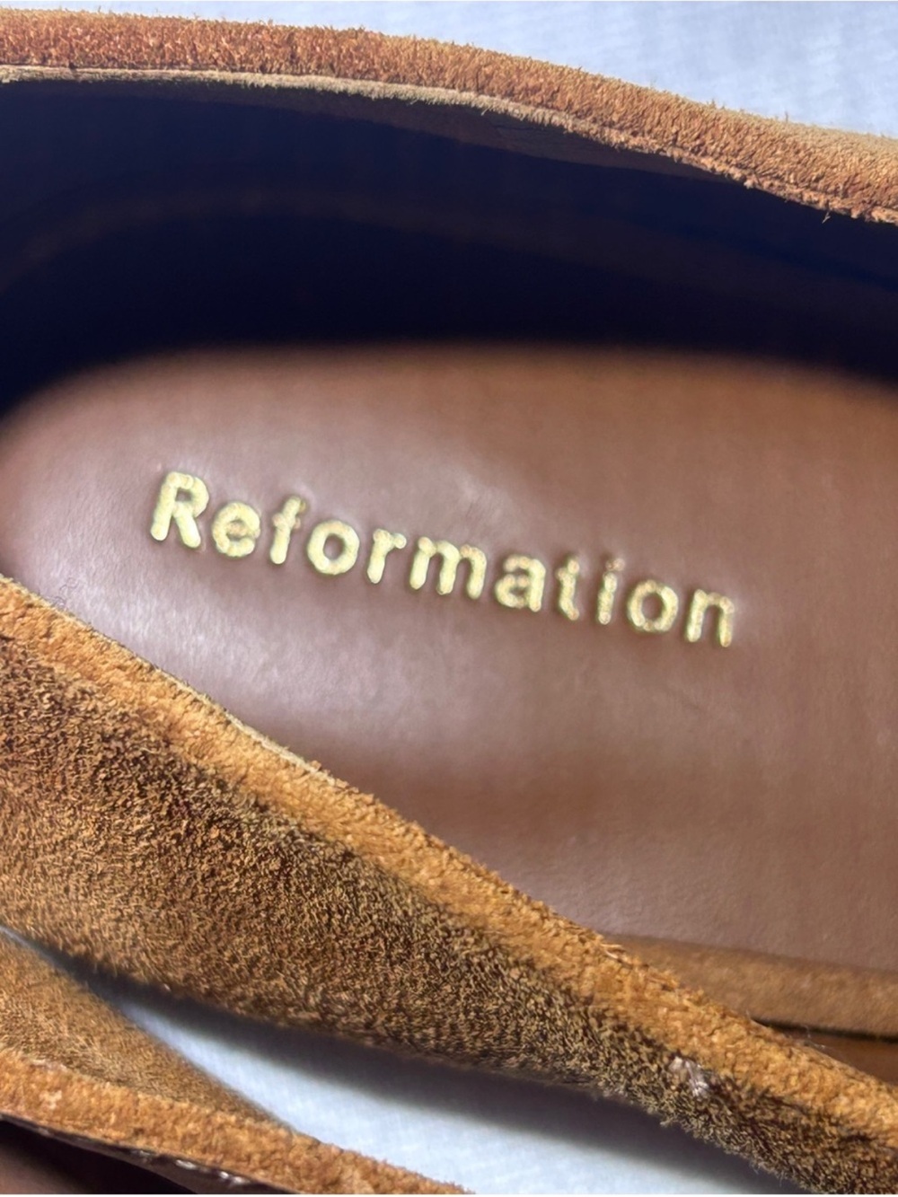 Reformation Prudence Suede Ballet Flats - Brown - Size 7.5 - NWOT - Picture 3 of 7